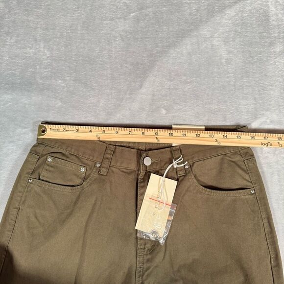 Mnml Twill Flare Pants Mens 30x33 Slim Fit Olive Green NWT - Picture 7 of 10